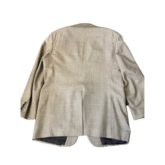 Vintage Macy’s Men’s Wool Blazer Jacket – Black & White Houndstooth – Size 44L - Picture 3 of 9
